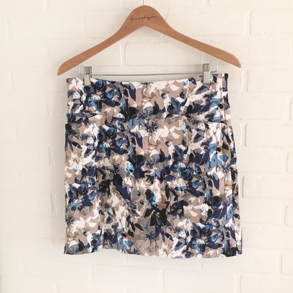 Swing Control Skort Skirt Golf Tennis Pockets Abstract Floral leaves print Sz 12